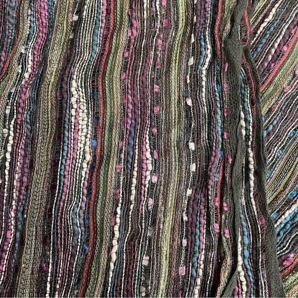 Multi-Color Scarf, Cotton, Rayon, Model & Metallic Blend with Tassels - Picture 10 of 14